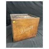 Stenciled Daisy Freezer In Dovetailed Wood Case
