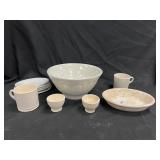 Group White Ironstone Cups/Bowls/Platters/Molds