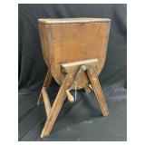 Small Antique Wood Butter Churn on Splay Legs