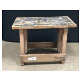 Primitive Painted Wood Foot Stool