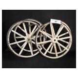 Set of 4 Antique Wood Wagon Wheels