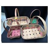4 Vintage Colorful Easter Egg Baskets