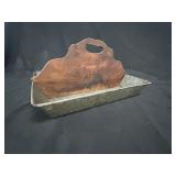 Antique Make-Do Wood & Zinc Cutlery Tray