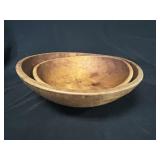 2 Antique Wood Turned Bowls
