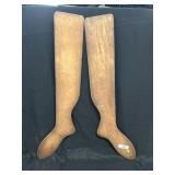 Great Large Pair Antique Wood Stocking Stretchers