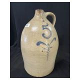 Large Impressed 5-Gallon Salt Glaze Stoneware Jug