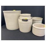 (4) Stoneware Storage Crocks