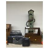 Portable Radios, Wooden Tote, Decorative