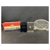 Vintage Esso Still Bank, Wax and Paperweight