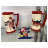 Budweiser Die Cut with 2 Plastic Mugs