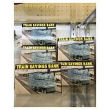 (6) NOS Plastic Locomotive Still Banks