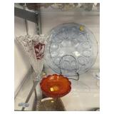 Egg Plate, Art Glass Vase and Bowl