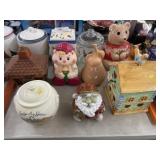 (10) Ceramic and Glass Cookie Jars