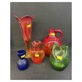 (5) Pieces of Art Glass