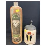 Stoneware Bottle with Stein