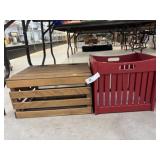 (2) Wooden Storage Boxes