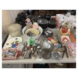 Table Light, Enamel Basin, Flatware, Kitchenwares
