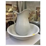 Porcelain Pitcher and Bowl