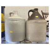 (2) Stoneware Storage Jugs