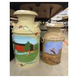 (2) Painted Milk Cans