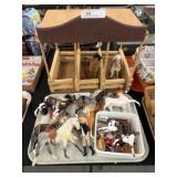 Breyer and Plastic Body Horses with Stable