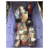 (25) Cased  Beanie Babies, Storage Tote/Lid
