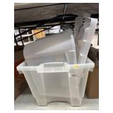 (2) Plastic Storage Tote with 1 Lid