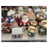 (12) Ceramic Cookie Jars with Storage Canisters