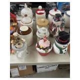 (11) Ceramic and Glass Cookie Jars