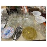 Calendar Plates, Glass Sundae and Serving Dishes