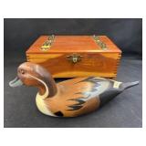 Cedar Bureau Box with Machine Carved Duck