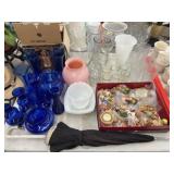 Cobalt Vases, Glass Tumblers, Decanter Bottle