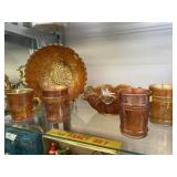 Carnival Glass Bowls with Mugs