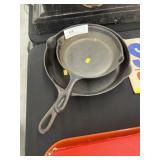 (2) Unmarked Cast Iron Frying Pans