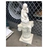 Opposite Pedestal w/ Cement Garden Statue