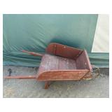 Vintage Wooden Wheel Barrel