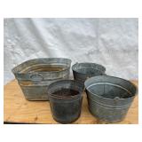 4 Galvanized Pails