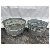 2 Galvanized Tubs