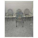 4 Metal Patio Arm Chairs