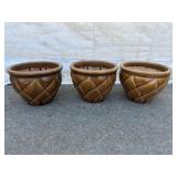 3 Ceramic Flower Pots