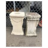 2 Cement Garden Pedestals