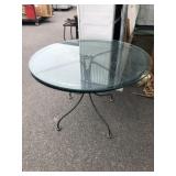 Metal Patio Table w/ Glass Top