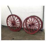 Paint Decorated Wooden Wagon Wheels