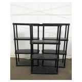3 Plastic Utility Shelf Units