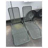 2 Metal Lounge Chairs