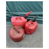 3 Various Gas Cans