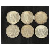(6) Peace Dollars