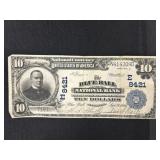 1902 $10 Blue Ball (PA) National Bank Large Note