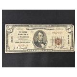 1929 $5 Manheim (PA) National Bank Note