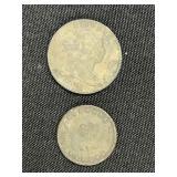1800 Large Cent and 1835 Half Cent